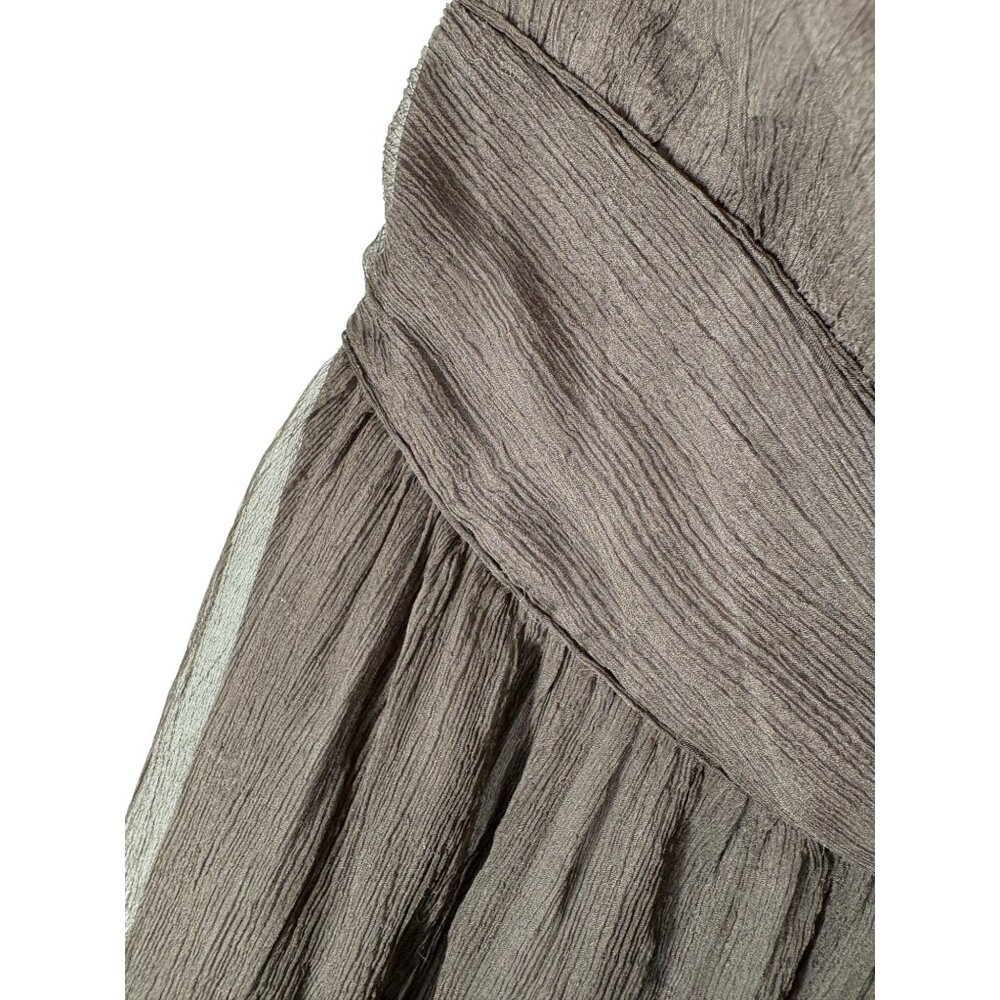 J. Crew Size 4 Brown 100%‎ Silk Tube Top Fairy Y2K Style Flowy Dress - Picture 4 of 7